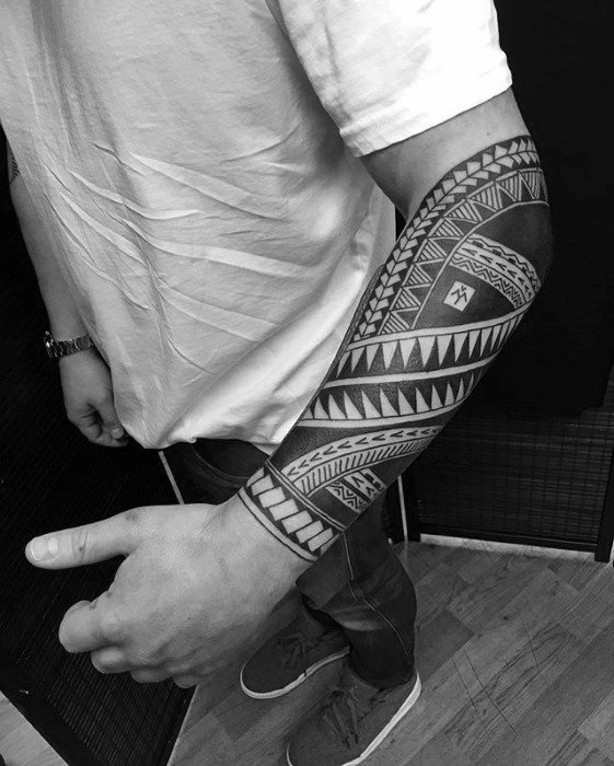 Mens Tattoo Forearm Awesome Tribal Design