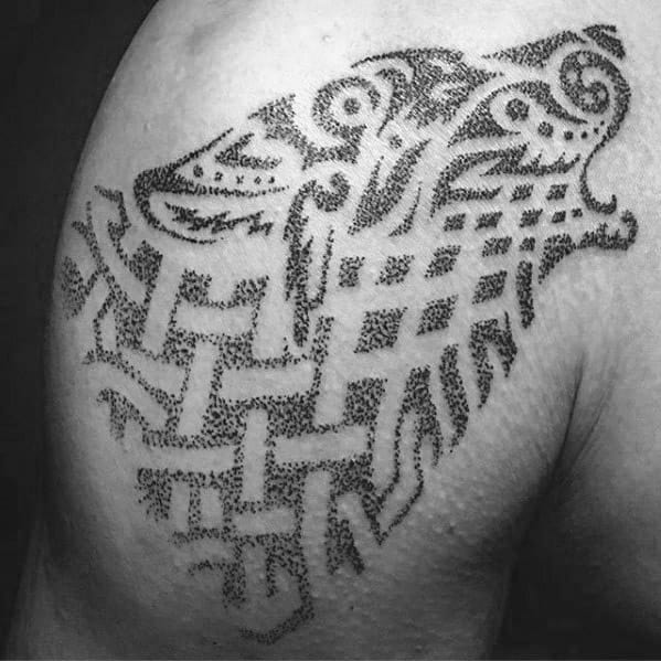 Mens Tattoo Ideas With Celtic Wolf Design