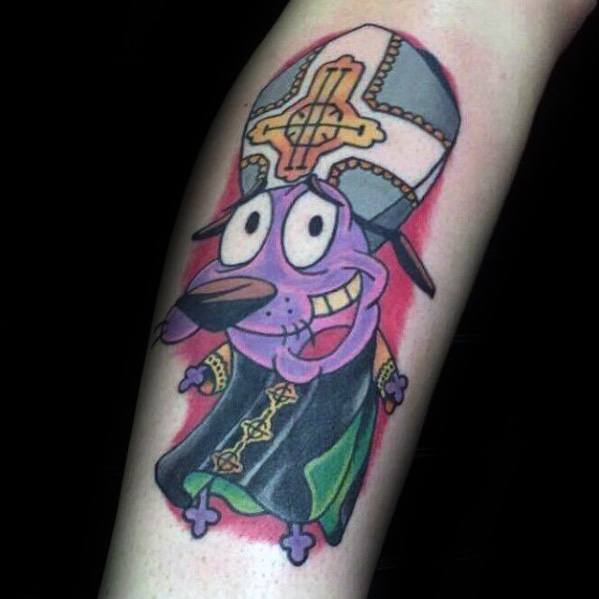Mens Tattoo Ideas With Courage The Cowardly Dog Design