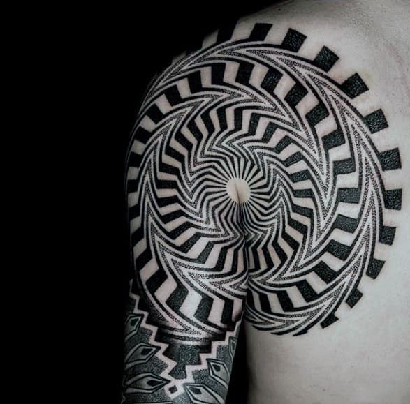 Mens Tattoo Ideas With Geometric Arm Design