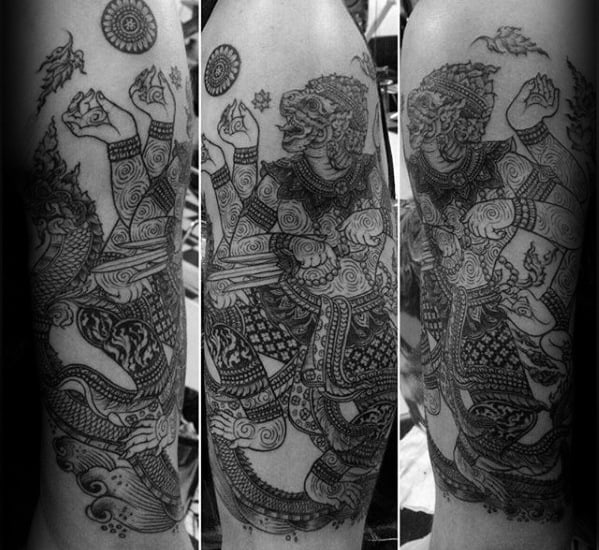 Mens Tattoo Ideas With Hanuman Design On Arm