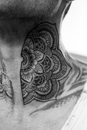 Mens Tattoo Ideas With Mandala Design On Neck