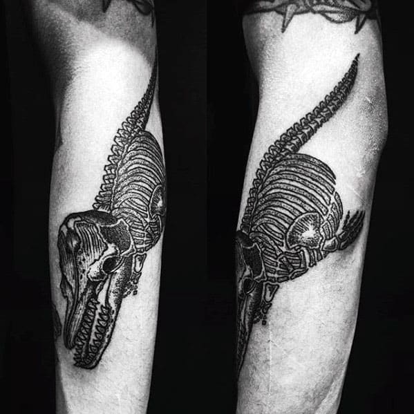 Mens Tattoo Ideas With Orca Killer Whale Design On Leg