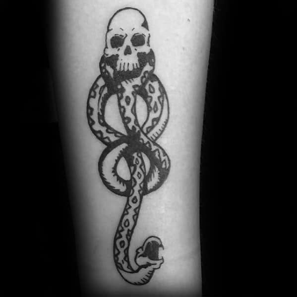 Death Eaters Dark MarkMark Mamba Skull Snake Temporary Tattoo for  HalloweenCostume Accessories and Parties6 PCS Small 4 PCS Large