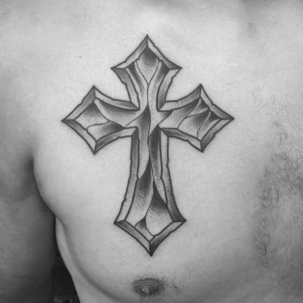 Mens Tattoo Ideas With Traditional Cross Design