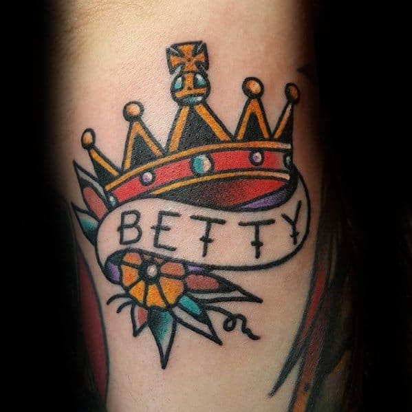 Mens Tattoo Ideas With Traditional Crown Design