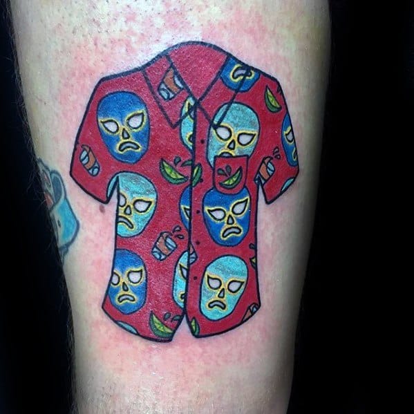 Mens Tattoo Ideas With Wrestling Mask Shirt Forearm Design