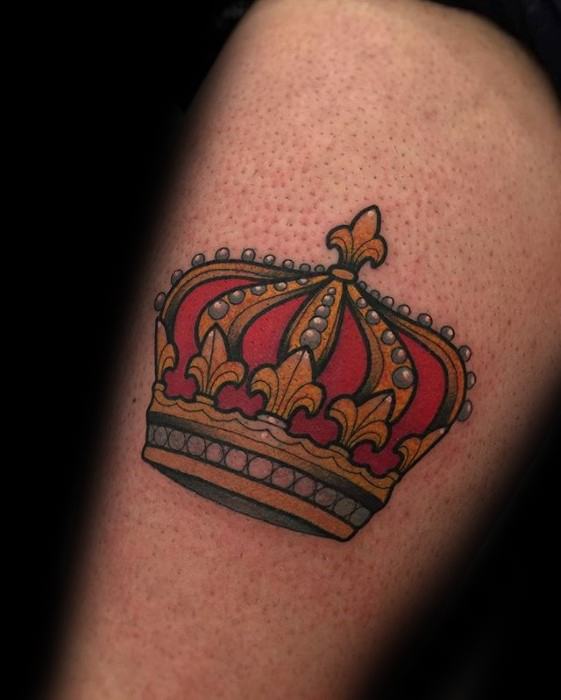Mens Tattoo Traditional Crown Design