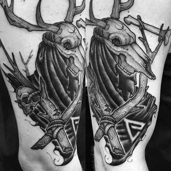 Mens Tattoo Witcher Design