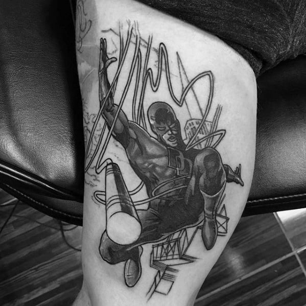Mens Tattoo With Daredevil Design
