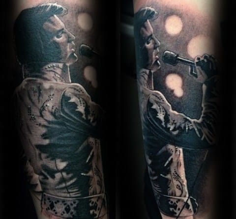 Mens Tattoo With Elvis Presley Design