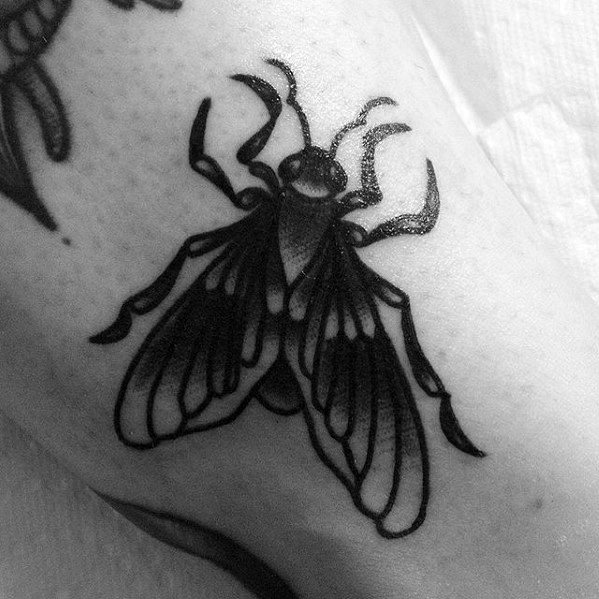Mens Tattoo With Fly Design