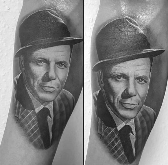Mens Tattoo With Frank Sinatra Design