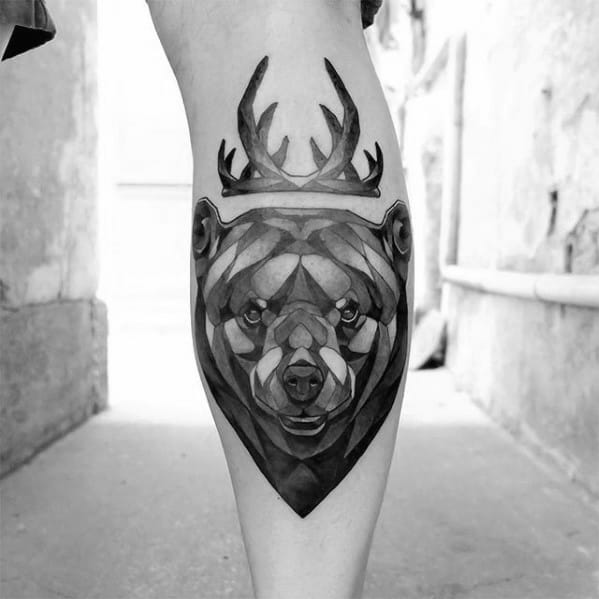 Mens Tattoo With Geometric Animal Design
