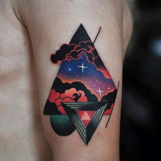 Mens Tattoo With Trippy Design
