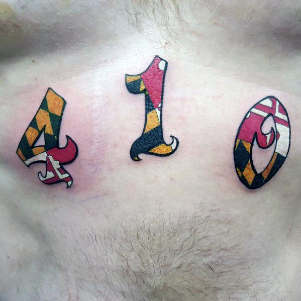 Mens Tattoos Maryland Flag