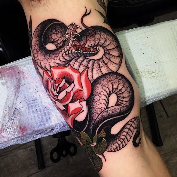 Mens Tattoos Neo Traditional Snake