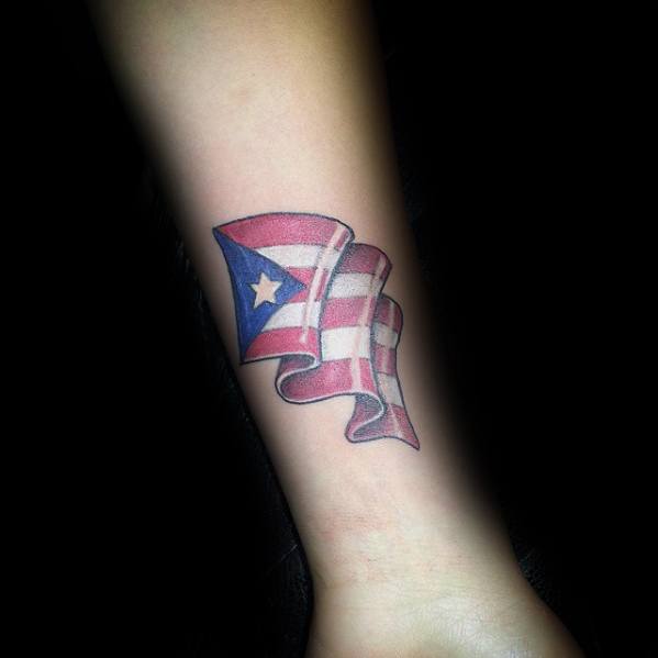 Mens Tattoos Puerto Rican Flag