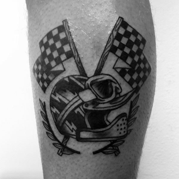 Mens Tattoos Racing Checkered Flag