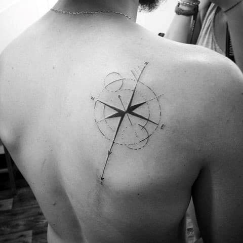 Mens Tattoos Simple Compass