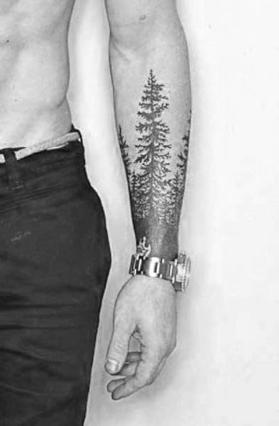 Mens Tattoos Tree Line