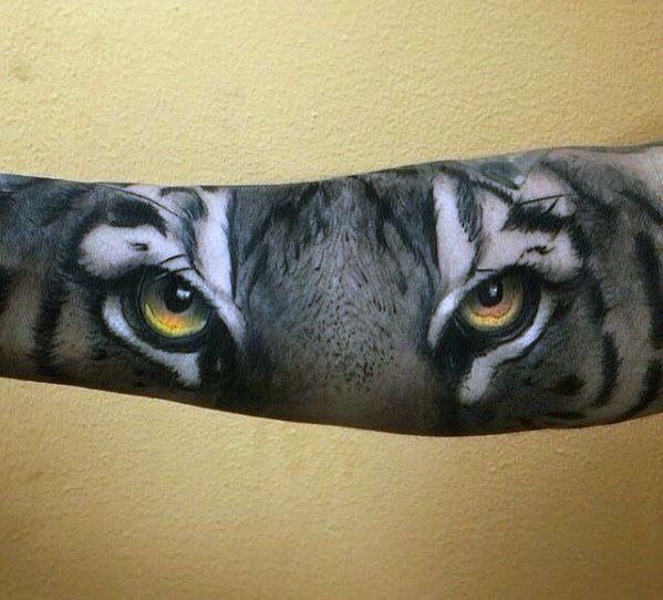 40 Tiger Eyes Tattoo Designs For Men  Realistic Animal Ink Ideas  Tiger  eyes tattoo Tiger forearm tattoo Eye tattoo