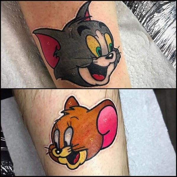 Mens Tom And Jerry Tattoo Design Ideas