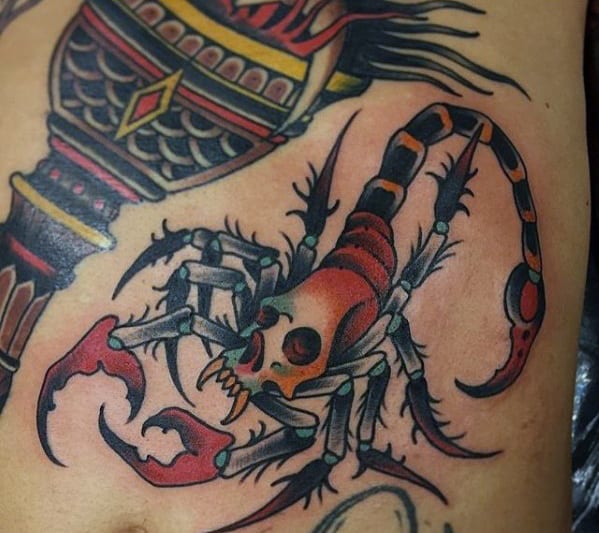 Tattoo uploaded by Paula Zeikmane • Scorpion banger tattoo done at Black  Diamond tattoo by crownofthornscollective #scorpion #traditional  #scorpionbanger • Tattoodo