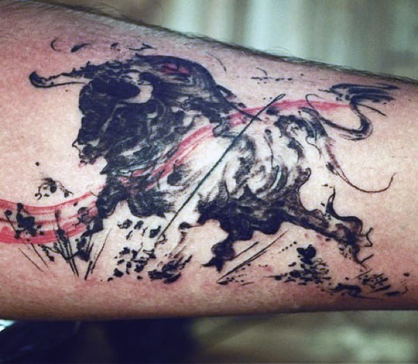 Sketch of tattoo art spanish bull dangerous bull with beaked horns Stock  Photo  Alamy