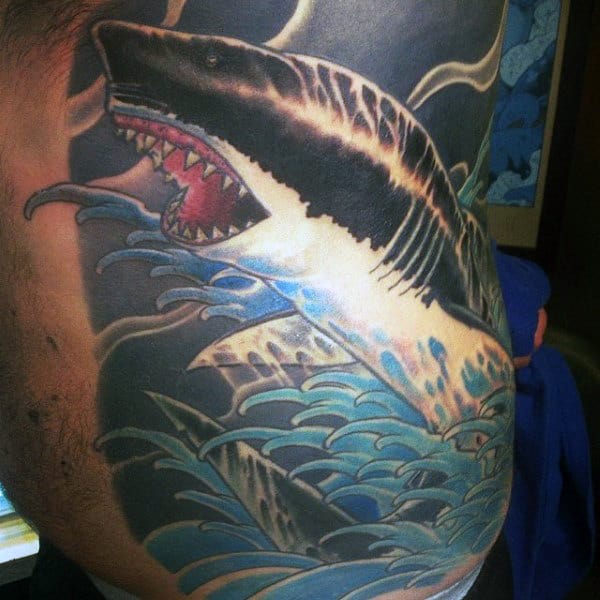 Men's Color Shark Tattoo