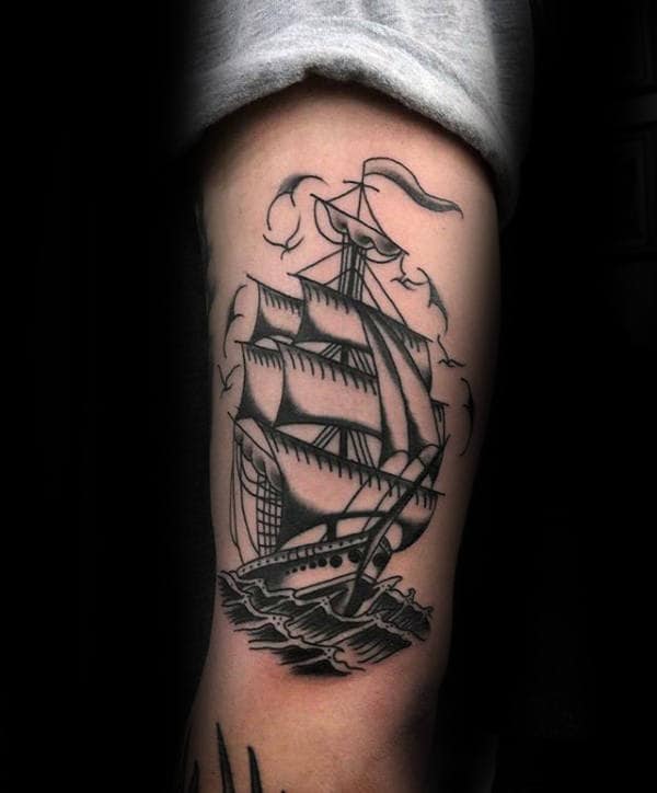 60 Traditional Ship Tattoo Designs For Men Nautical Ink Ideas,Designers Favorite Green Paint Colors