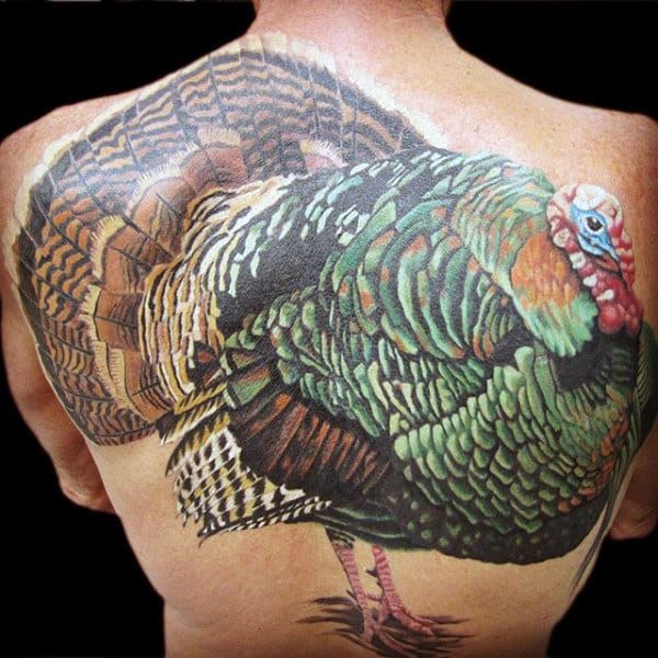 Mens Turkey Full Back Tattoo Designs