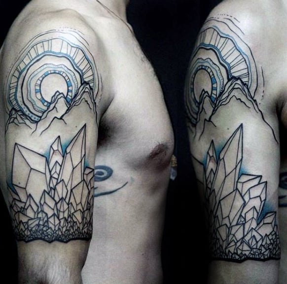 Mens Upper Arm Gems Unique Ink Tattoo