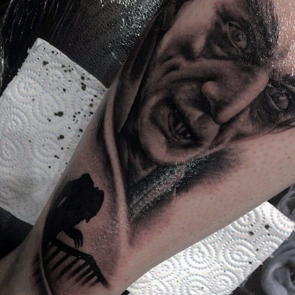 Mens Vampire Arm Tattooos With Shading Ink Work