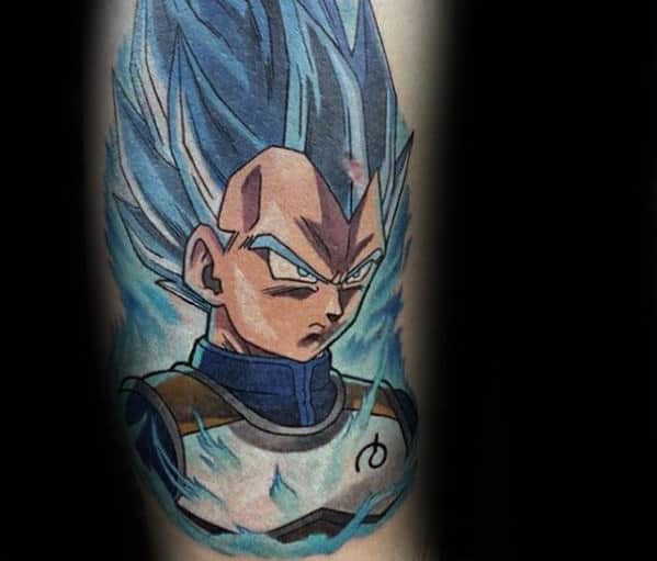Mens Vegeta From Dragon Ball Z Tattoo On Arms