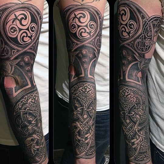 Men's Viking Tattoo Sleeve