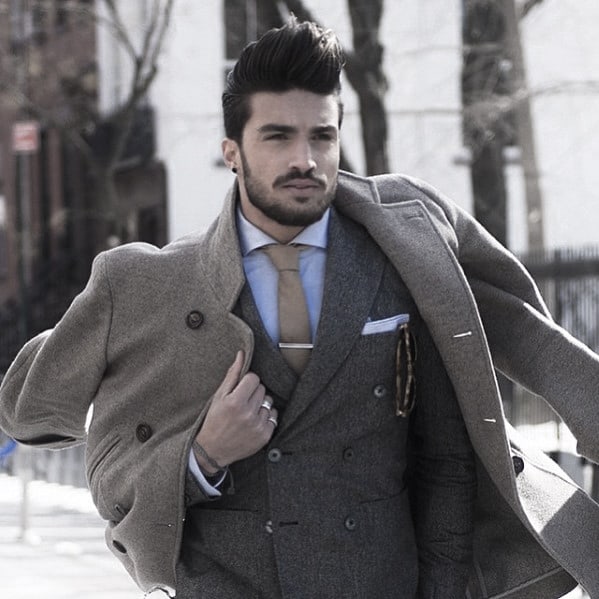 Mens Winter Outfits Outfit Style Ideas Grey Suit With Wool Coat