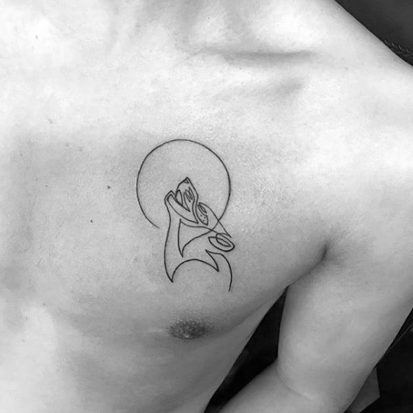50 Outline Tattoos For Men - Silhouette Design Ideas