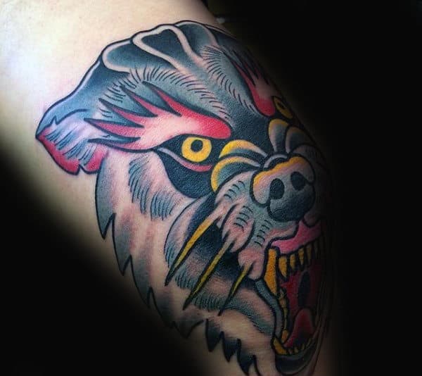 Chris Dixon Tattoo  Neo traditional wolf today on a knee cap had so much  fun doing this piece   Facebook