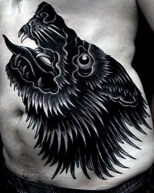 mens-wolf-outline-tattoo