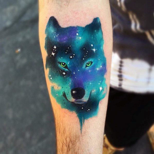 mens-wolf-watercolor-tattoo-design-inspiration