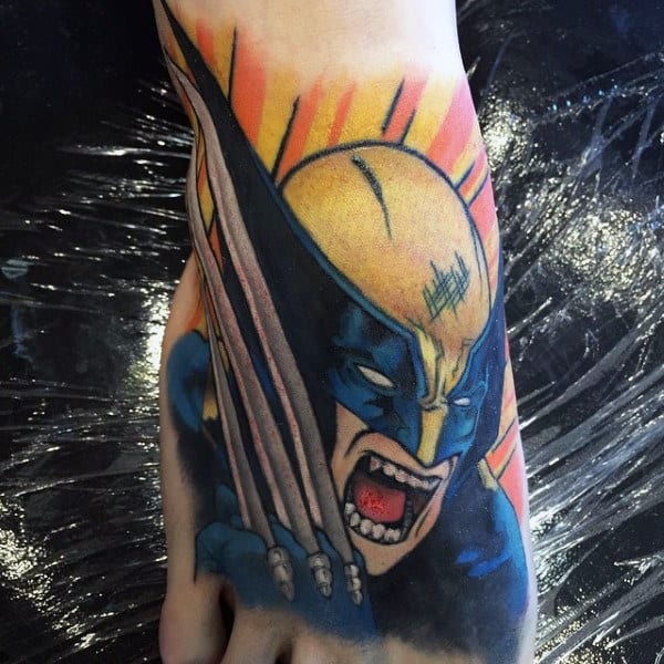 Mens Wolverine Foot Tattoos