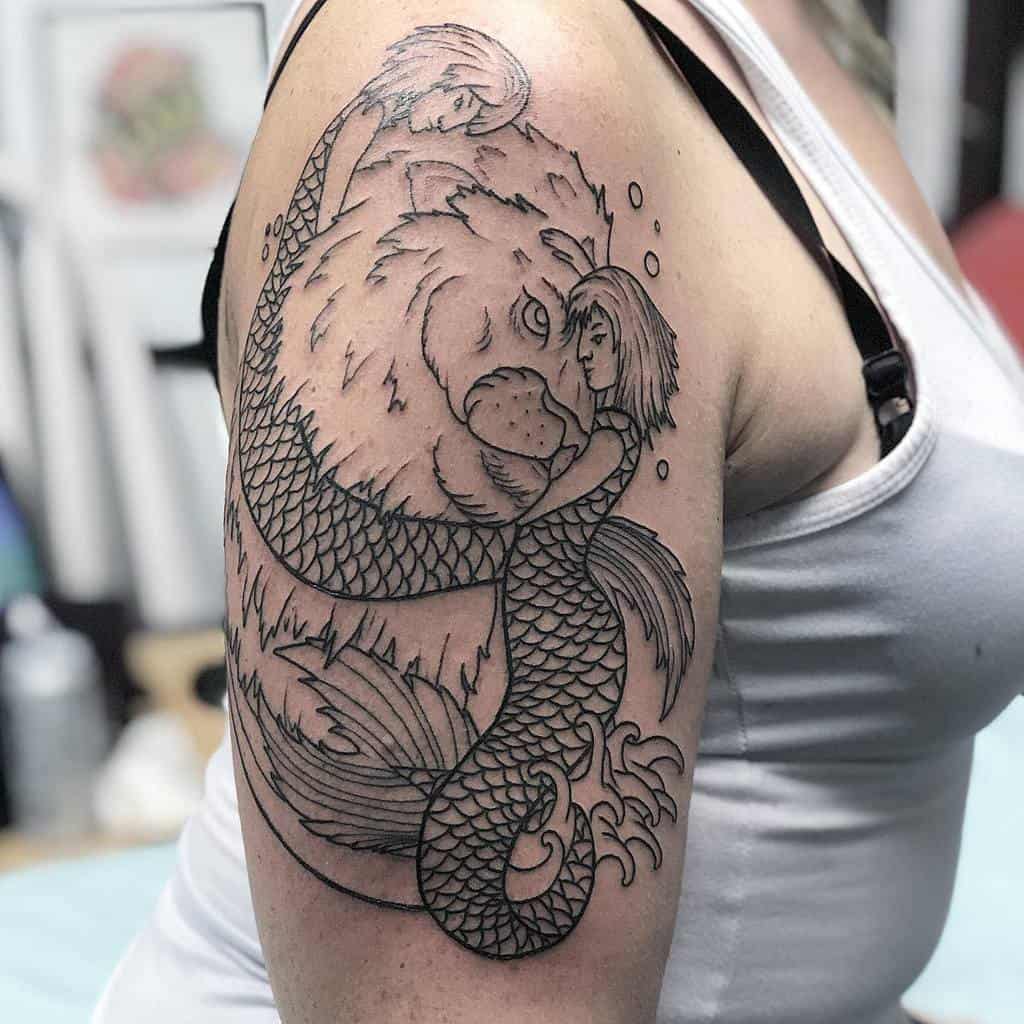 mermaid-outline-leo-arm-half-sleeve-tattoo-geraldschifone