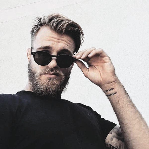 Messy Short Hair With Beard Styles For Males