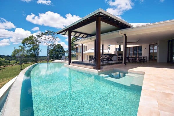 modern patio pool design 
