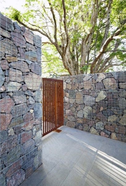 Metal With Stone Rocks Design Ideas For Privacy Fence