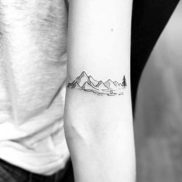 Minimalist Mountain Tattoo Designs For Men