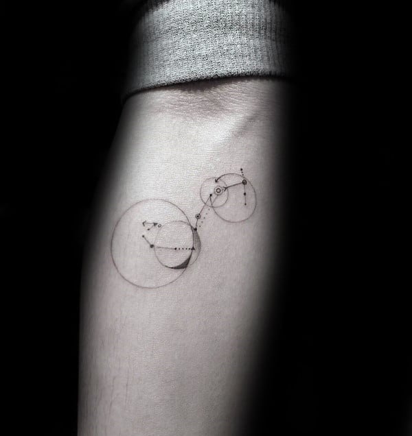 Minimalist Scorpio Constellation Guys Inner Forearm Tattoos