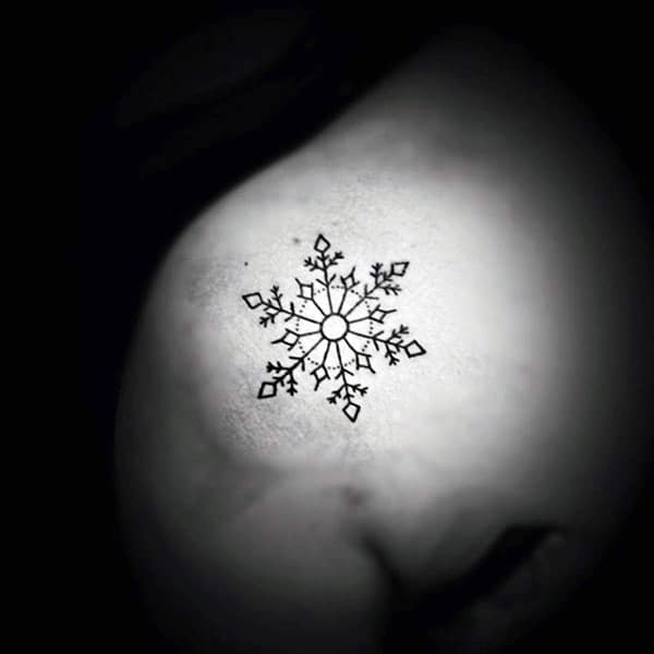 Minimalist Snowflake Shoulder Male Tattoos