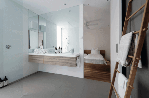 wall-to-wall vanity mirror